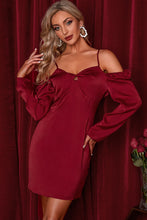 Load image into Gallery viewer, Twist Front Cold-Shoulder Mini Dress