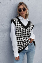 Load image into Gallery viewer, Houndstooth V-Neck Sweater Vest