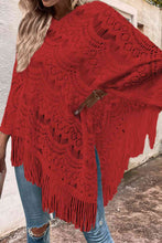 Load image into Gallery viewer, Openwork Fringe Detail Poncho