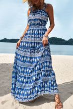 Load image into Gallery viewer, Bohemian Frill Trim Low-Back Maxi Dress