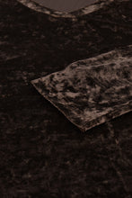 Load image into Gallery viewer, V-Neck Curved Hem Crushed Velvet Tee