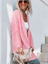 Load image into Gallery viewer, Open Front Long Sleeve Openwork Cardigan