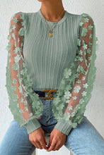 Load image into Gallery viewer, Double Take Textured Applique Long Sleeve Blouse