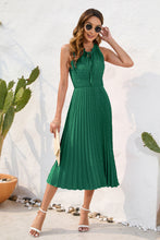 Load image into Gallery viewer, Swiss Dot Tie Neck Sleeveless Dress