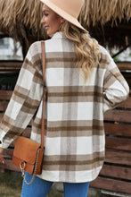 Load image into Gallery viewer, Plaid Dropped Shoulder Pocket Shacket