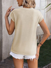 Load image into Gallery viewer, Rolled Cap Sleeve Round Neck Sweater Vest