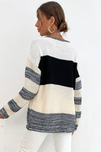 Load image into Gallery viewer, Striped Dropped Shoulder Pullover Sweater