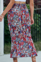 Load image into Gallery viewer, Floral High Waist Ruched Skirt
