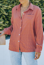 Load image into Gallery viewer, Button Front Curved Hem Textured Shirt