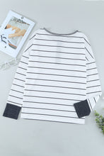 Load image into Gallery viewer, Striped Waffle Knit Henley Long Sleeve Top