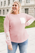 Load image into Gallery viewer, Plus Size Lace Waffle Knit Blouse