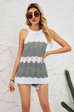 Load image into Gallery viewer, Color Block Round Neck Sleeveless Tunic Knit Top