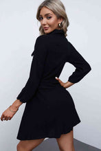 Load image into Gallery viewer, Drawstring Waist Collared Mini Dress