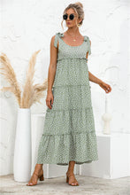 Load image into Gallery viewer, Polka Dot Adjustable Straps Tiered Dress