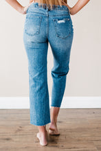 Load image into Gallery viewer, Special A Cropped Mid Rise Distressed Straight Jeans