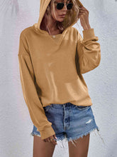 Load image into Gallery viewer, Dropped Shoulder Slit Hoodie