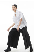 Load image into Gallery viewer, Cutout Pointed Collar Button Front Shirt