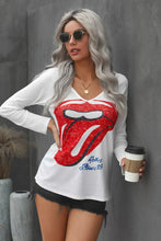 Load image into Gallery viewer, Lips Graphic V-neck T-Shirt