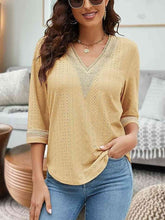 Load image into Gallery viewer, V-Neck Eyelet Blouse