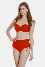 Load image into Gallery viewer, Lace-Up Gathered Detail Bikini Set