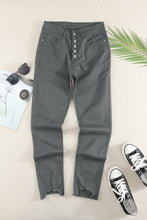 Load image into Gallery viewer, Button Fly Hem Detail Skinny Jeans