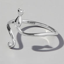 Load image into Gallery viewer, Cat Shape 925 Sterling Silver Ring