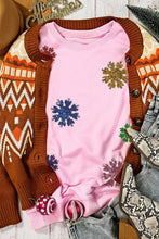 Load image into Gallery viewer, Sequin Snowflake Round Neck Sweatshirt
