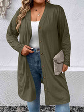 Load image into Gallery viewer, Plus Size Button Down Longline Cardigan