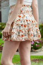 Load image into Gallery viewer, Floral Smocked Waist Layered Skirt