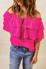 Load image into Gallery viewer, Tied Off-Shoulder Layered Blouse