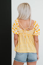 Load image into Gallery viewer, Mittoshop Sunny Meadow Full Size Run Gingham Babydoll Top