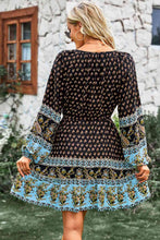 Load image into Gallery viewer, Bohemian Drawstring Waist Balloon Sleeve Dress