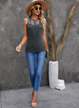 Load image into Gallery viewer, Mesh Yoke Sleeveless Top