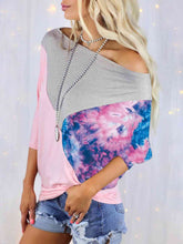 Load image into Gallery viewer, Color Block Three-Quarter Sleeve Blouse