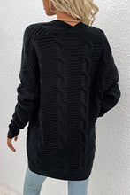 Load image into Gallery viewer, Cable-Knit Open Front Cardigan with Pockets
