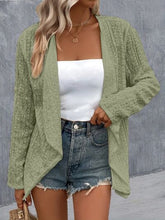 Load image into Gallery viewer, Eyelet Roll-Tab Sleeve Cardigan