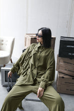 Load image into Gallery viewer, Ruffled Bishop Sleeve Top and Wide Leg Pants Set