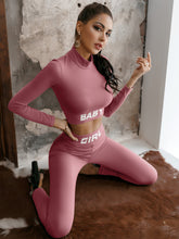 Load image into Gallery viewer, BABY GIRL Cropped Mock Neck Top and Leggings Set
