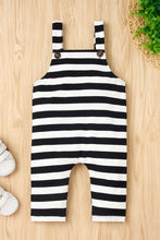 Load image into Gallery viewer, Baby Girl GOOD VIBES Bodysuit and Striped Overalls Set