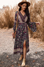 Load image into Gallery viewer, Bohemian Surplice Neck Slit Dress