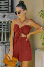 Load image into Gallery viewer, Smocked Frill Trim Tube Top and Shorts Set