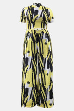 Load image into Gallery viewer, Plus Size Abstract Print Top and Wide Leg Pants Set with Pockets