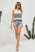 Load image into Gallery viewer, Color Block Round Neck Sleeveless Tunic Knit Top