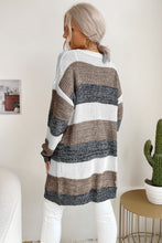 Load image into Gallery viewer, Striped Long Sleeve Duster Cardigan