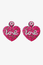 Load image into Gallery viewer, LOVE Beaded Heart Earrings