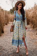 Load image into Gallery viewer, Bohemian Surplice Neck Slit Dress