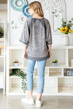 Load image into Gallery viewer, Heimish Full Size Leopard Contrast V-Neck Half Sleeve T-Shirt