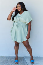Load image into Gallery viewer, Ninexis Out Of Time Full Size Ruffle Hem Dress with Drawstring Waistband in Light Sage