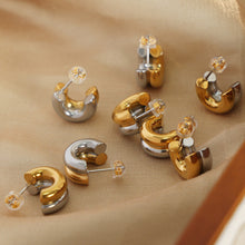 Load image into Gallery viewer, 18K Gold-Plated C-Hoop Earrings