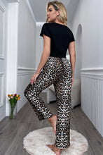 Load image into Gallery viewer, Lettuce Trim Cropped T-Shirt and Leopard Pants Lounge Set
